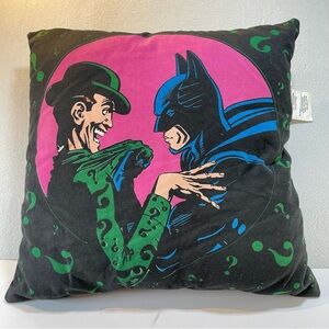 Vintage 1995 DC Batman & Riddler Fight Scene Pillow